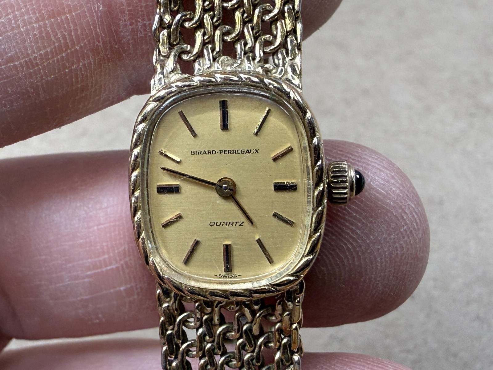 Vintage ladies Girard Perregaux gold tone wristwatch RUNNING
