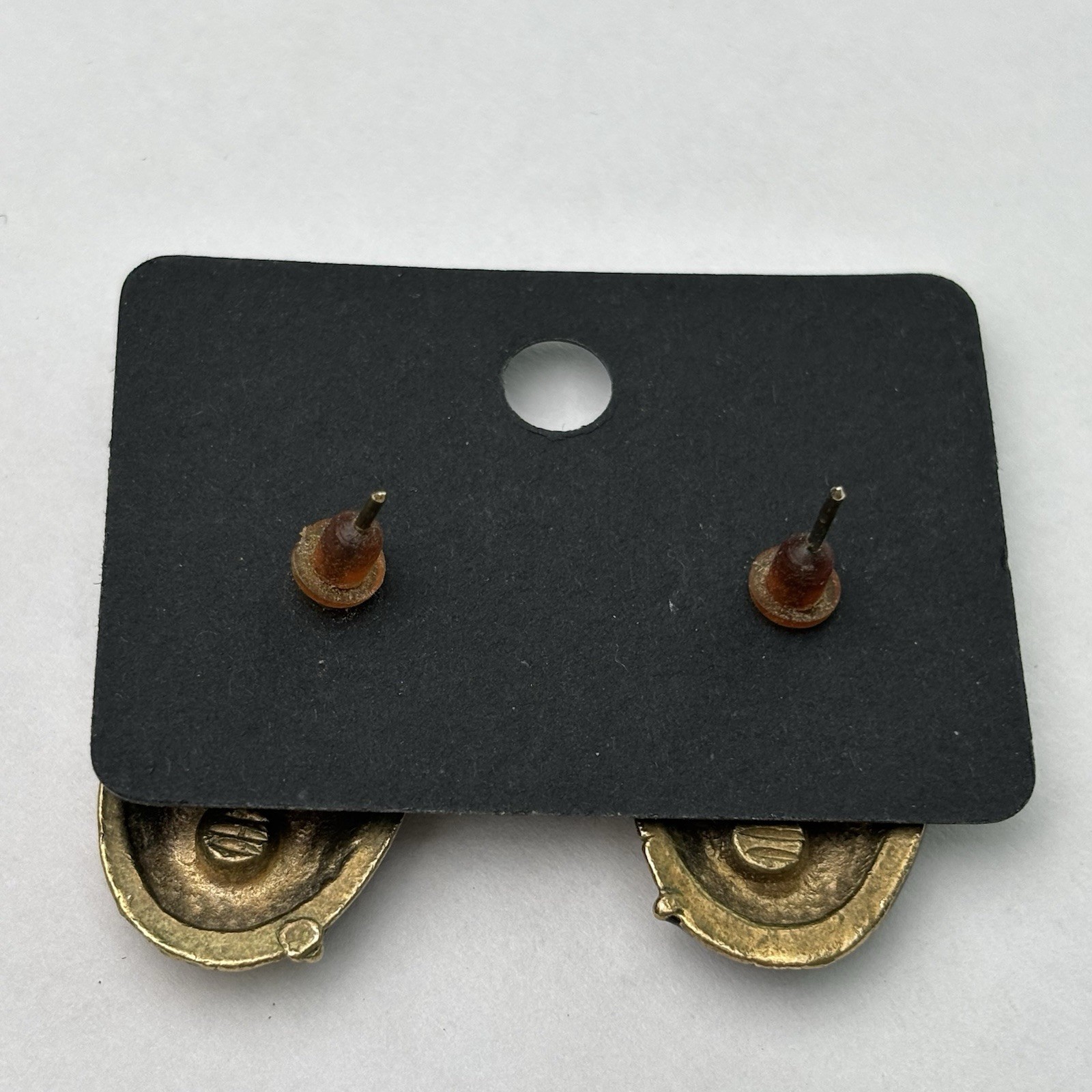 Vintage Enamel Earrings Black gold cream BOLD 90’S Textured Post Pierced Backs