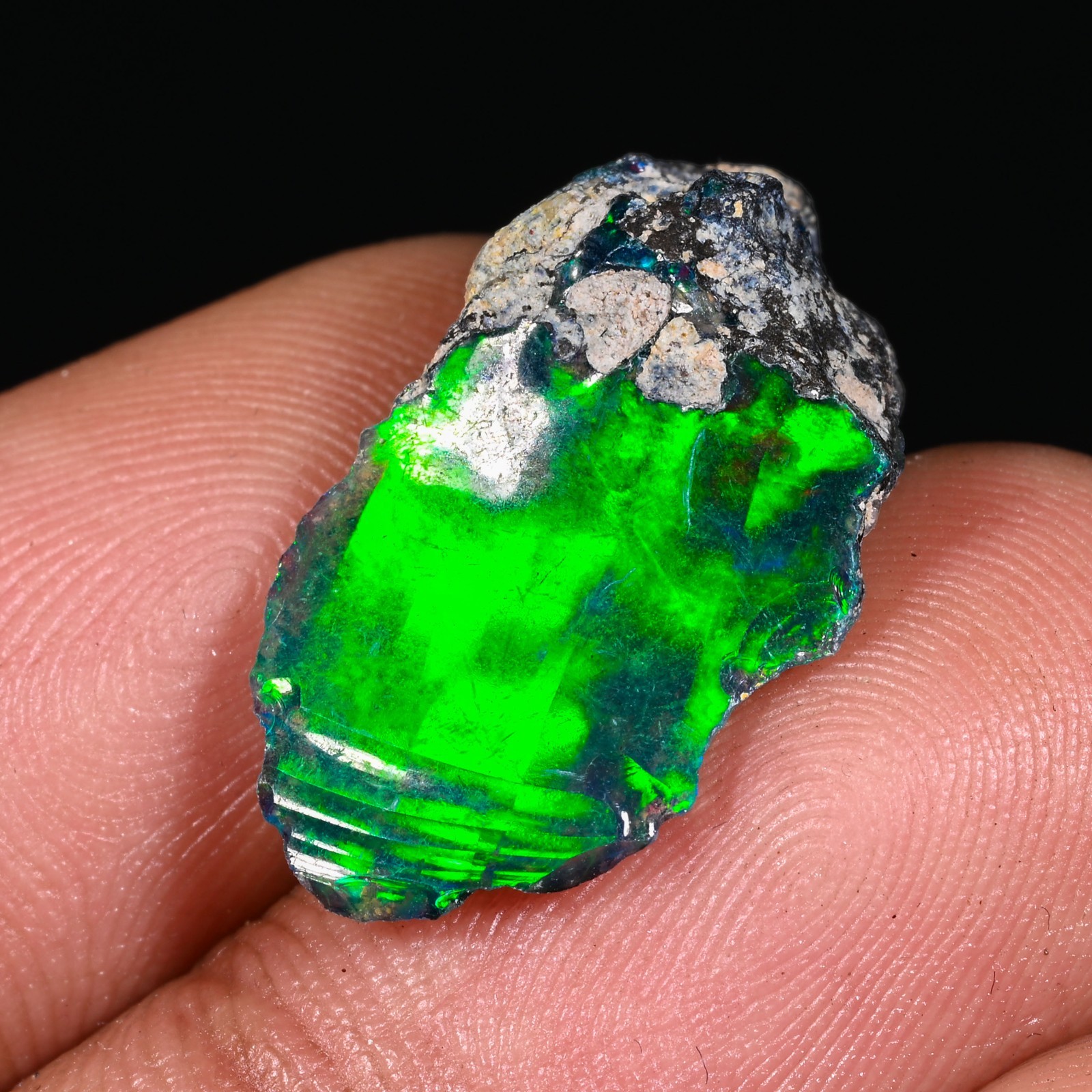10 Ct Black Ethiopian Opal Rough, Jewelry Grade Welo Opal Rough, Multi Fire Opal