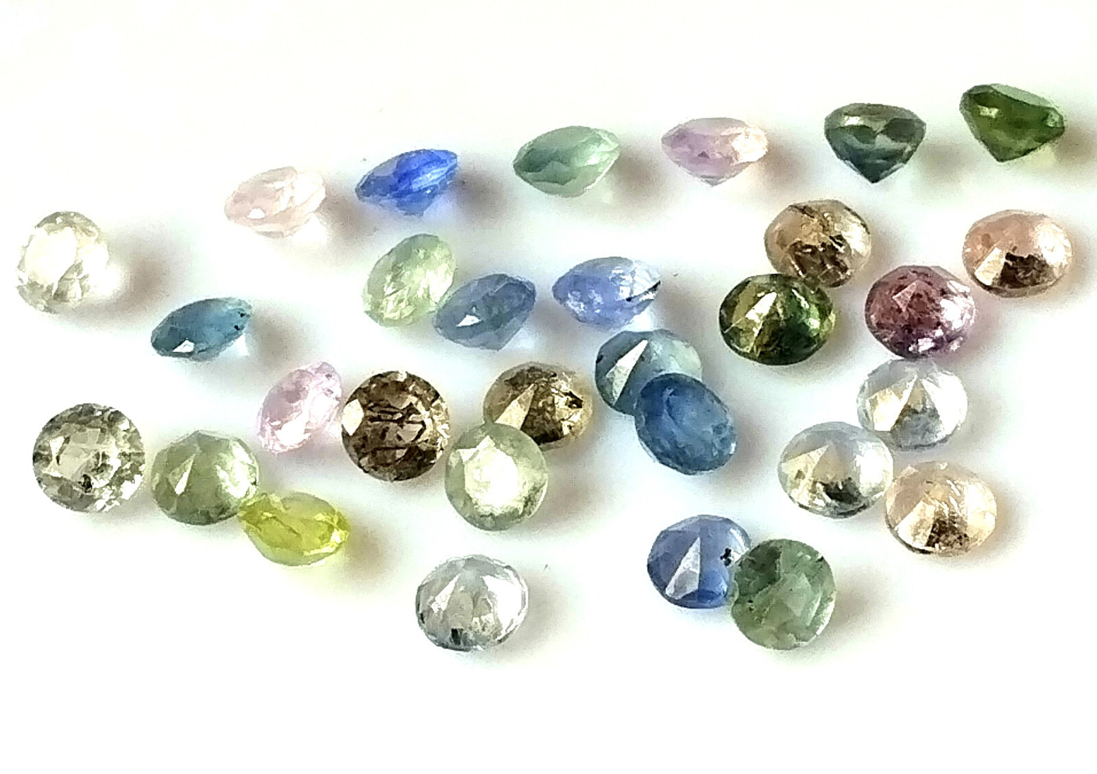 Ceylon Multi Sapphire Round 3.7 mm Faceted Natural Unheated Gemstone 30 Pieces