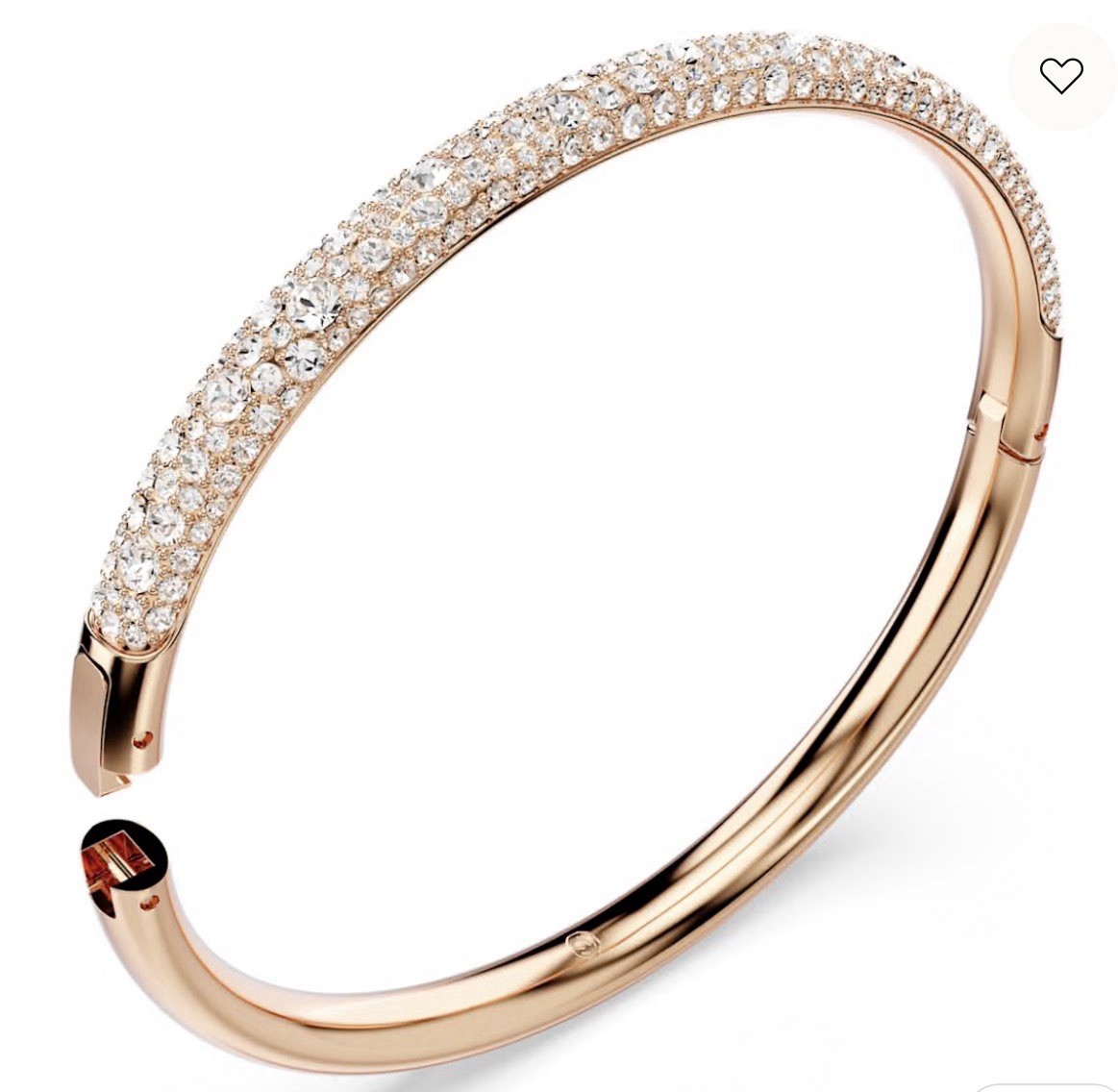 Swarovski Sublima Bangle, Snow Pavé, White, Rose Gold-tone Plated Size M 5688611