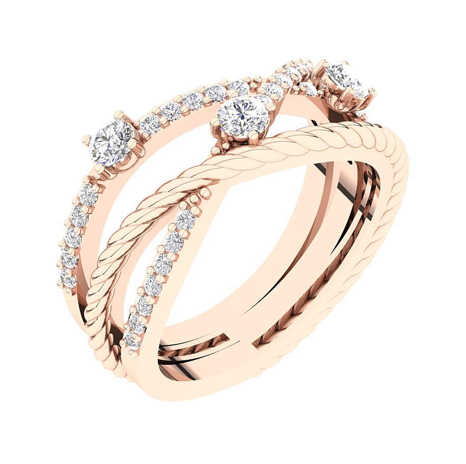 I1 G 0.65Carat Natural Diamond Right Hand Engagement Ring 10K Solid Gold 10.10mm