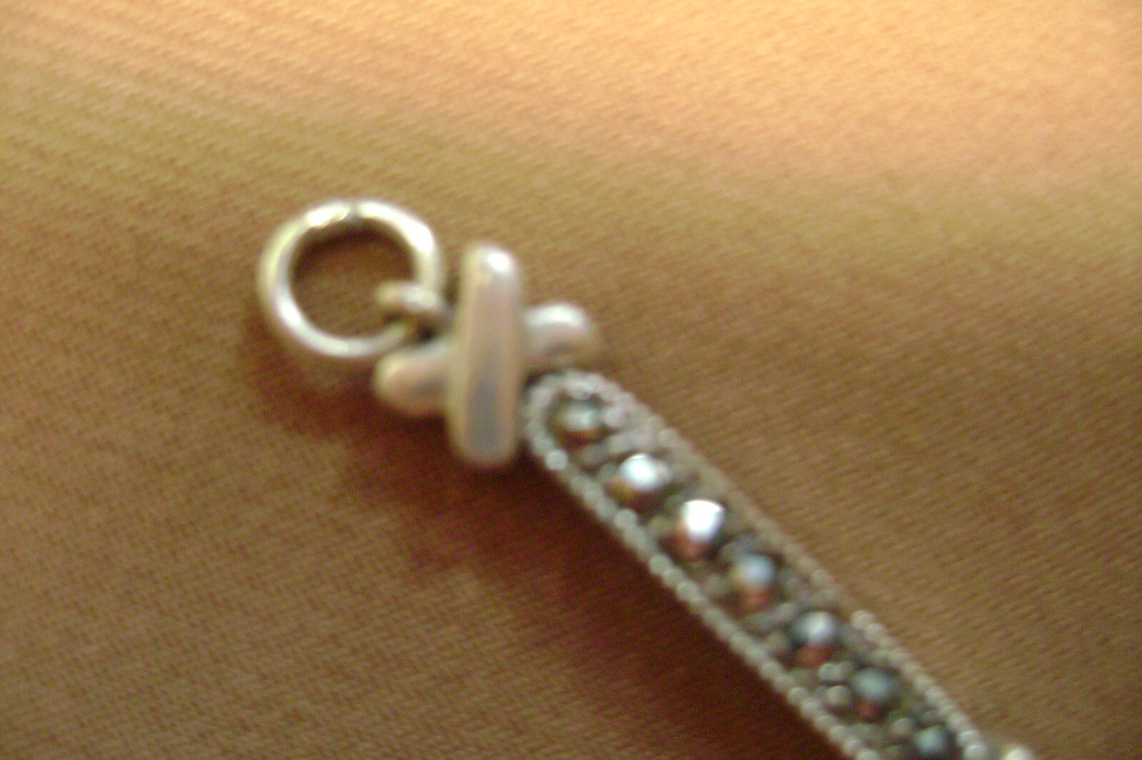 VINTAGE MARKED .925 STERLING SILVER 7.5″ MARCASITE “X” LINKED 12 GRAMS BRACELET