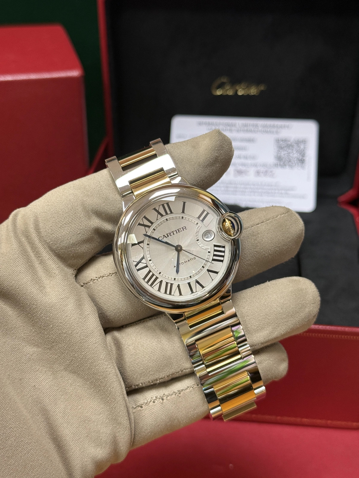 2022 Cartier Ballon Bleu Silver Dial Bracelet Bracelet W2BB0031 Complete