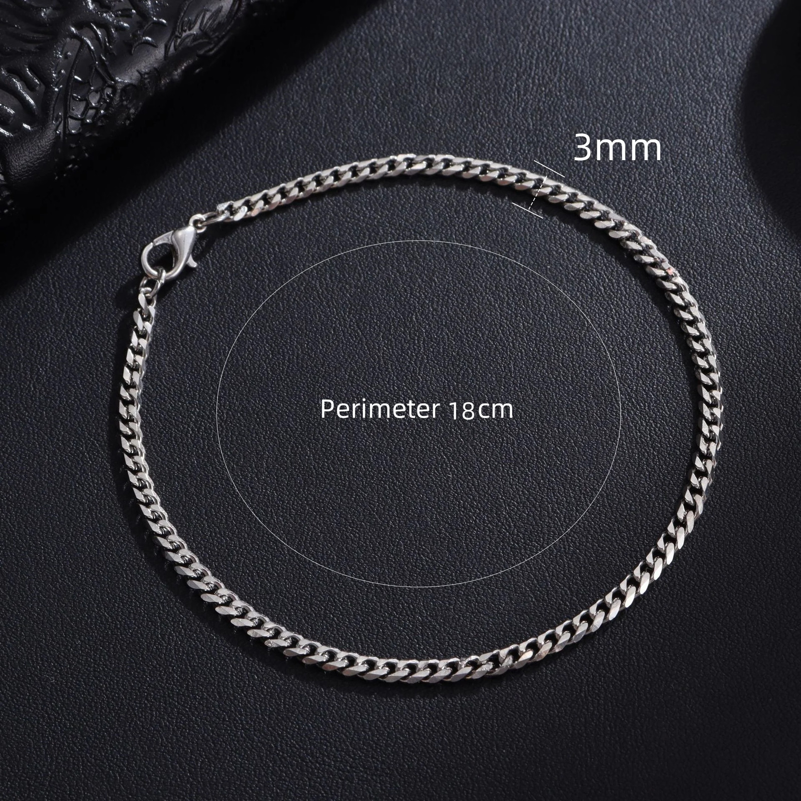New Trendy Cuban Chain Men Bracelet Classic Stainless Steel 3/5/7/9Mm Width Chai