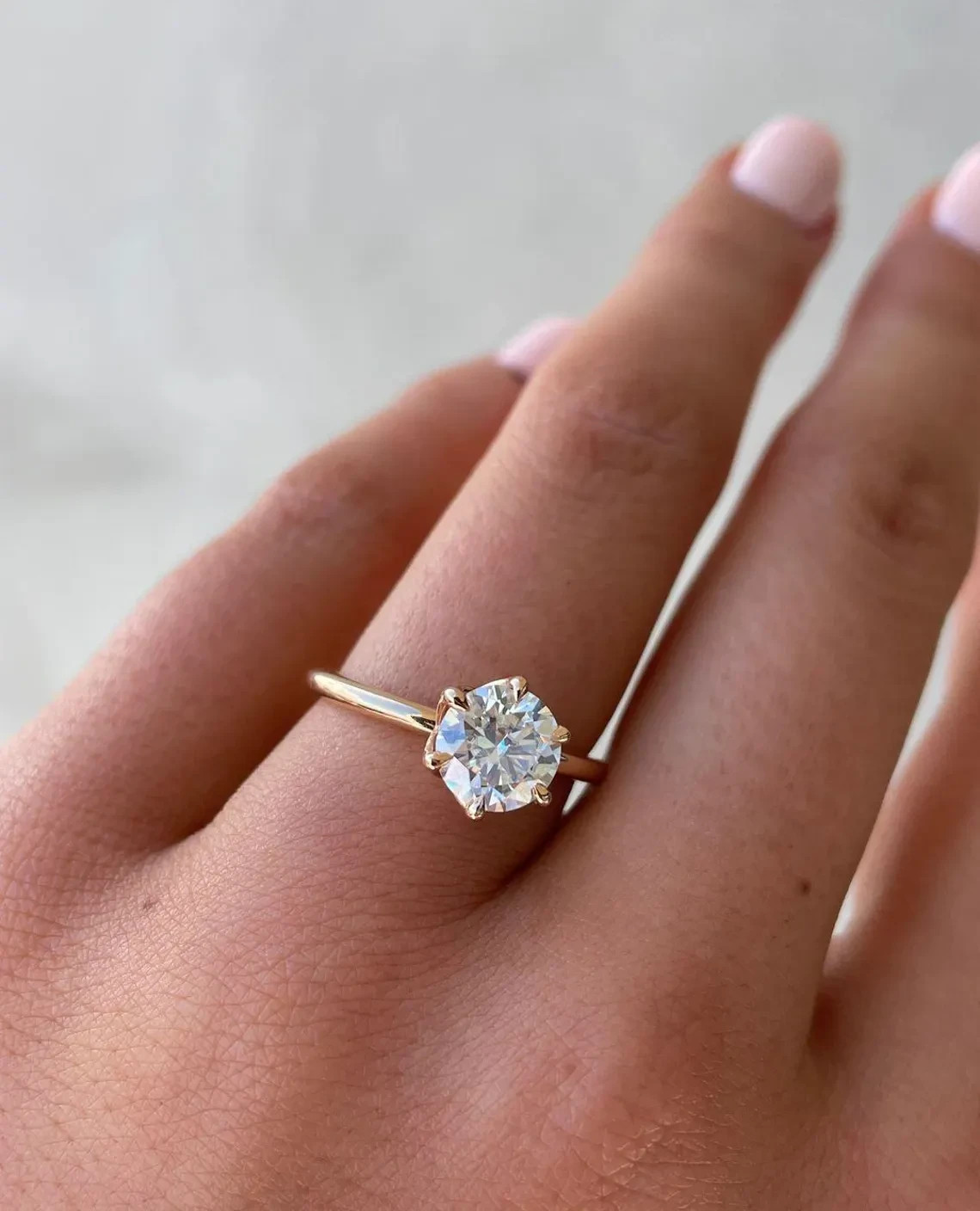 2.0Ctw Round Lab Grown/CVD IGI Certified Diamond Engagement Ring 14k Yellow Gold