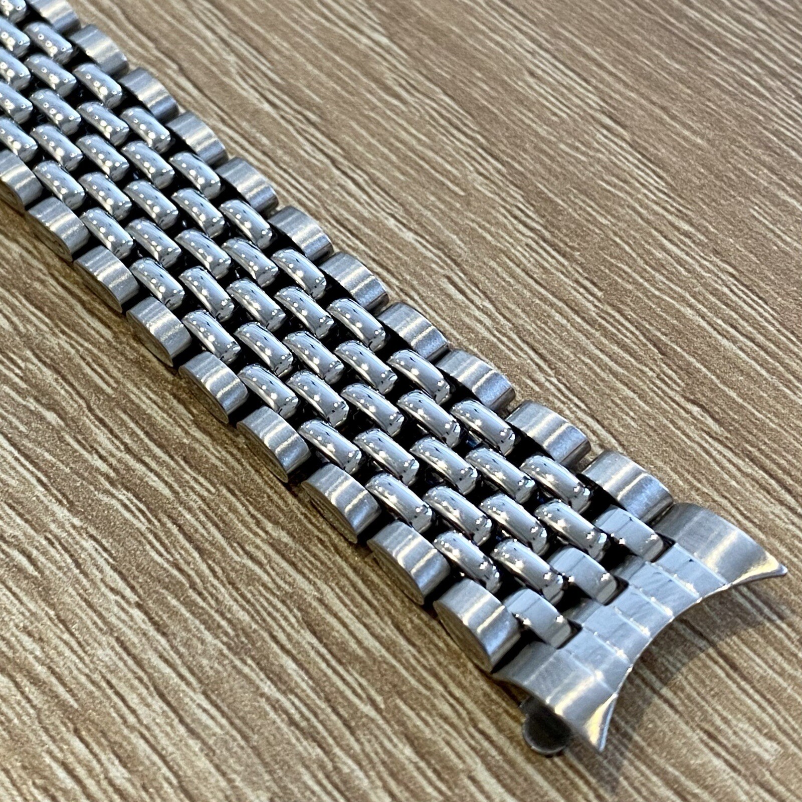 Vintage Style 19mm ROUNDED Beads Of Rice Watch Bracelet Band CLASSIC CLASP FORM