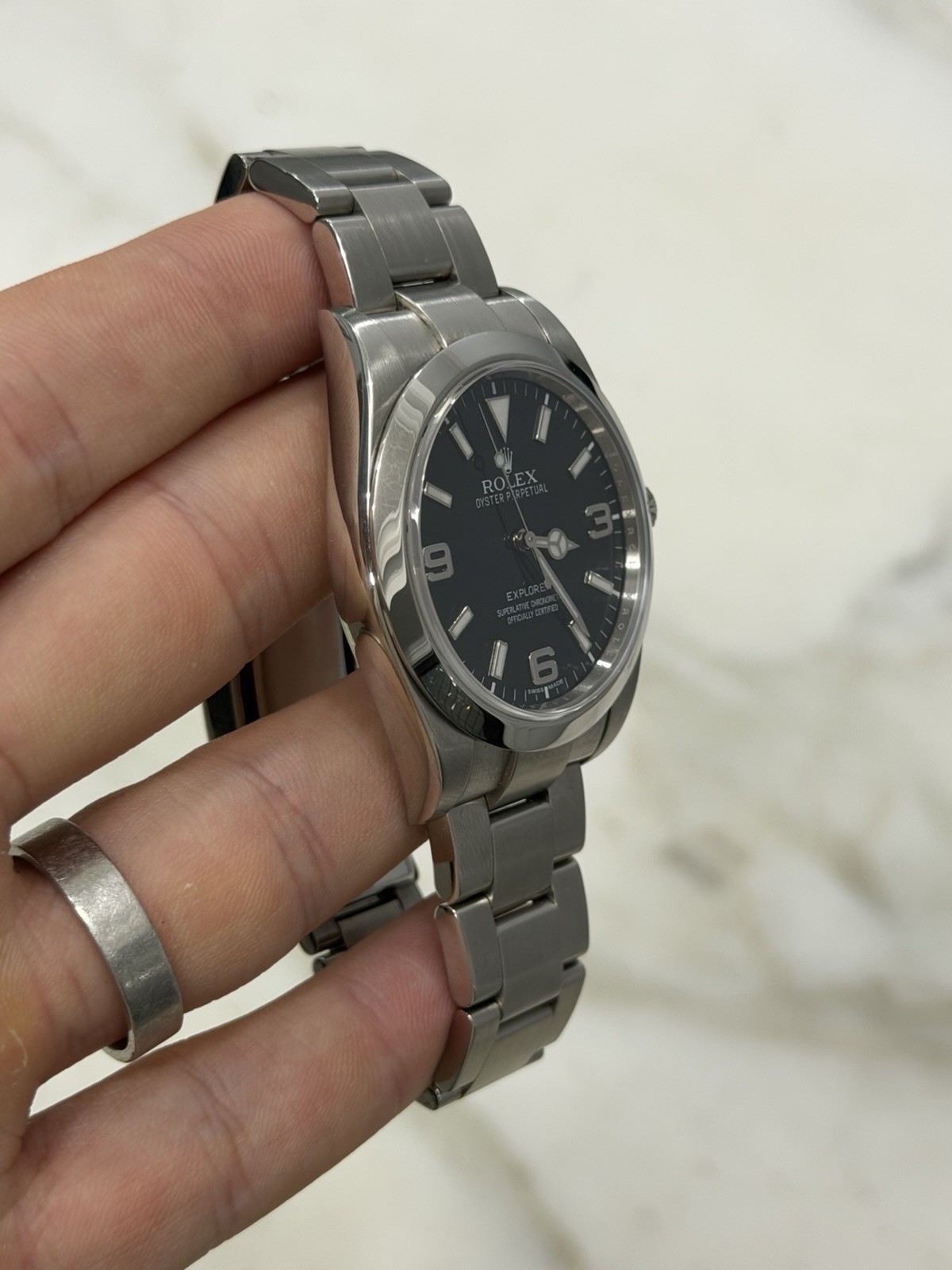 2012 Rolex Explorer Stainless Steel 39mm MK1 Auto Men’s Watch 214270 W/ Card