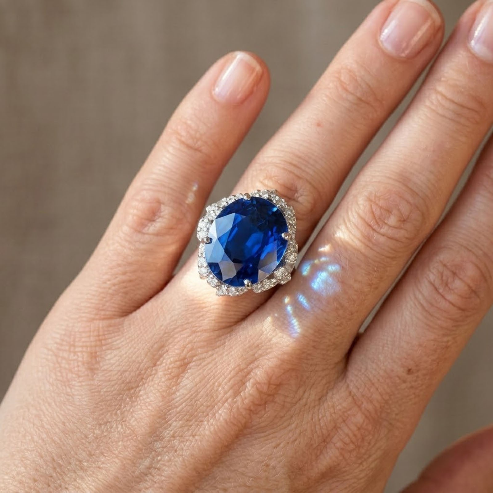 Classically Royal Blue Sapphire 8.21Ct 925 Sterling Silver Handmade Rings