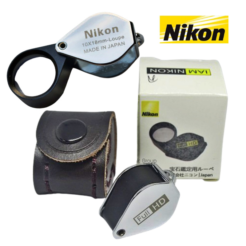 Nikon Full HD 10×18 mm Jewelry Amulet Magnifier Loupe Anti-Reflective Lens Silve