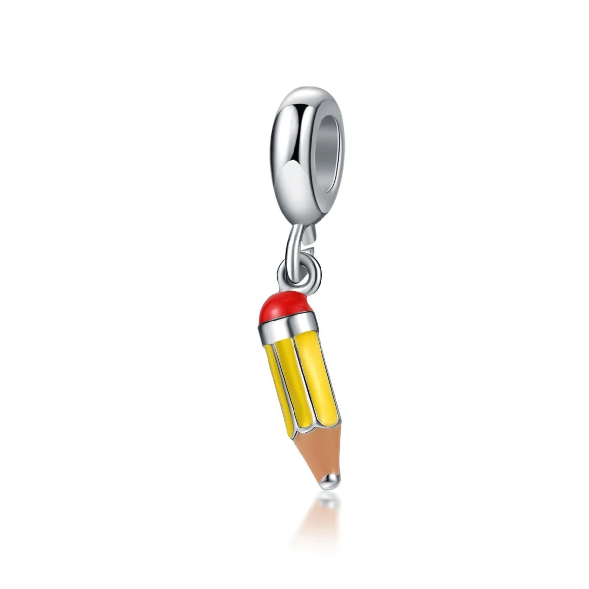 Yellow Pencil Sterling Silver Charm for Bracelet