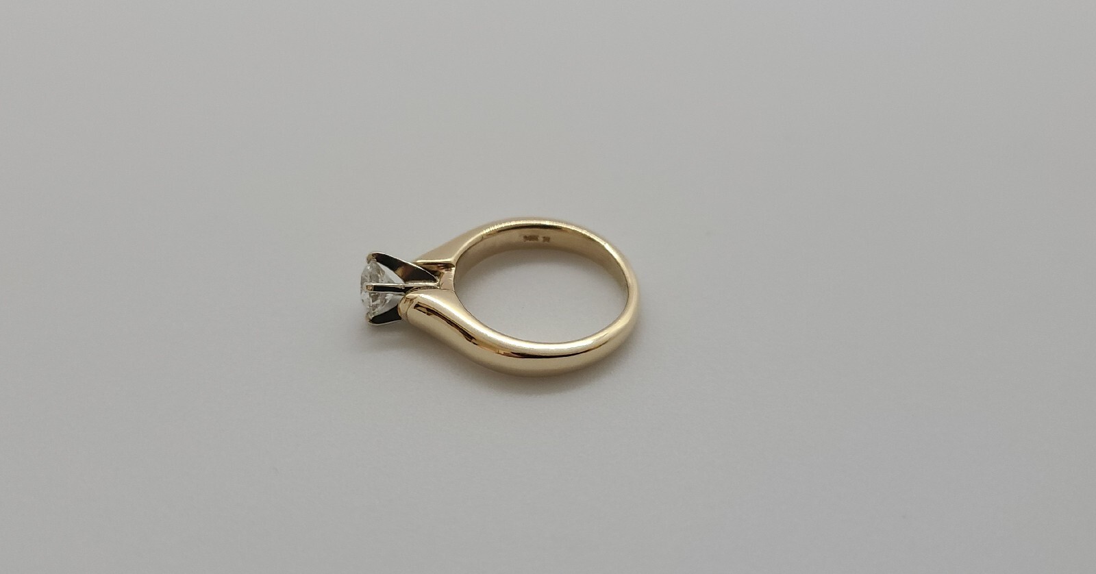 14kt Yellow Gold Cathedral Setting .61 Carat Solitaire Diamond Engagement Ring