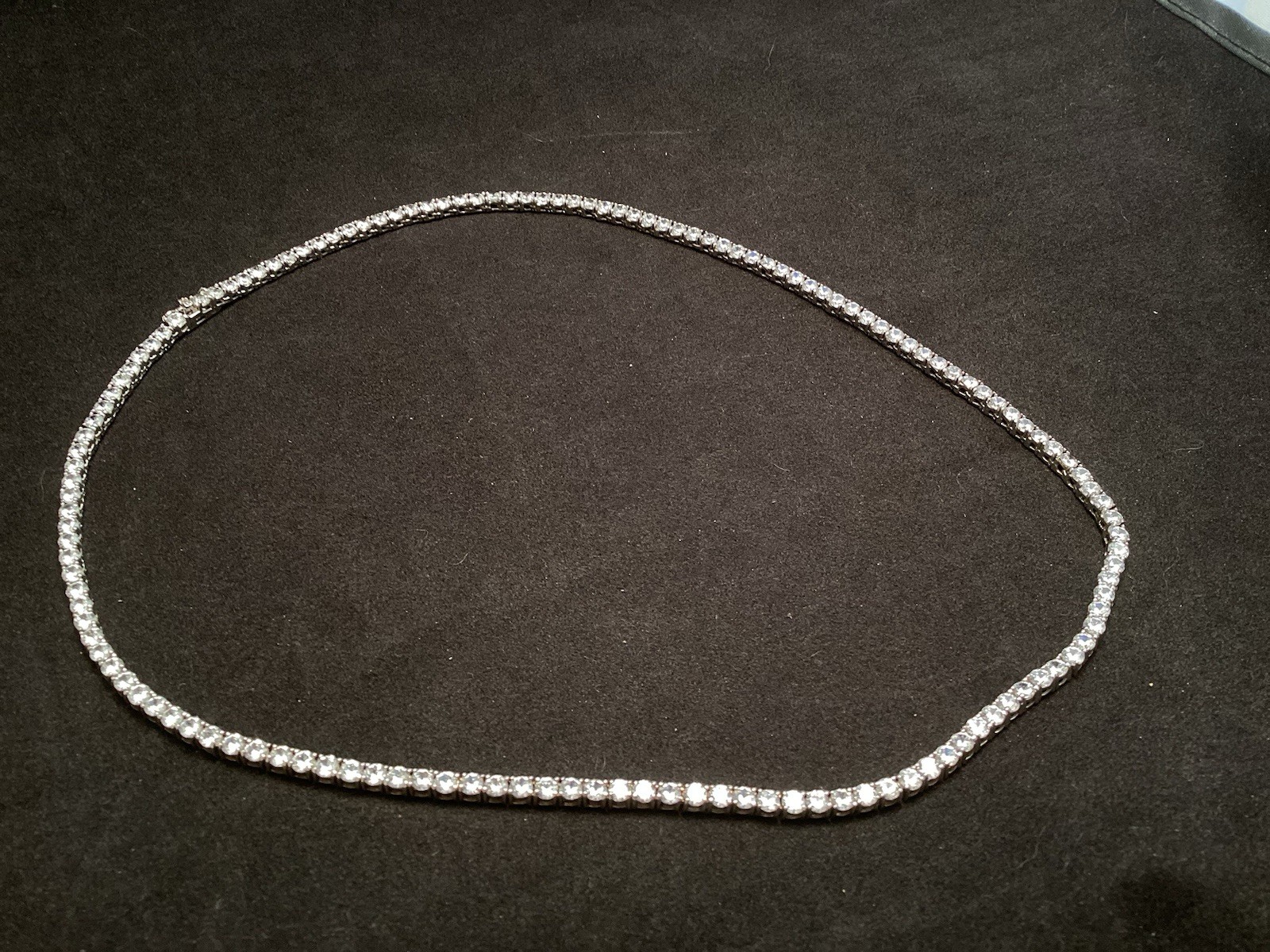Fuzion Creations FZN Sterling White Clear Quartz Tennis 3mm Necklace 18” (2b)