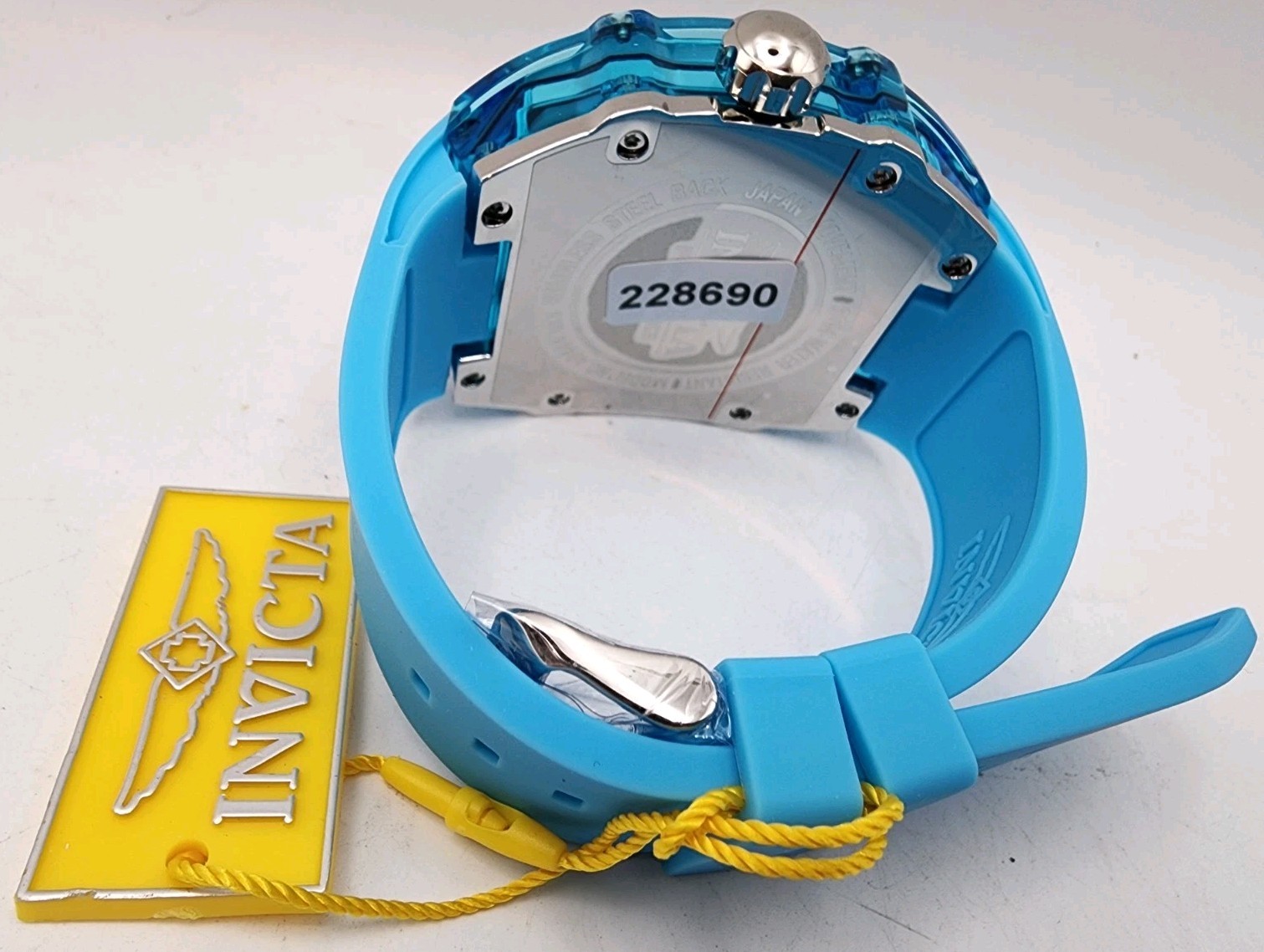 Invicta Racing Cyclone 48444 Blue Transparent Chronograph Watch 48.5mm