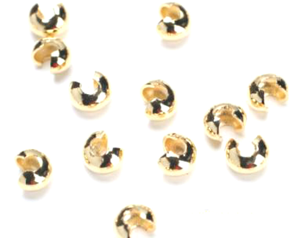 50 Gold Plated Crimp Tube Bead Covers 4MM