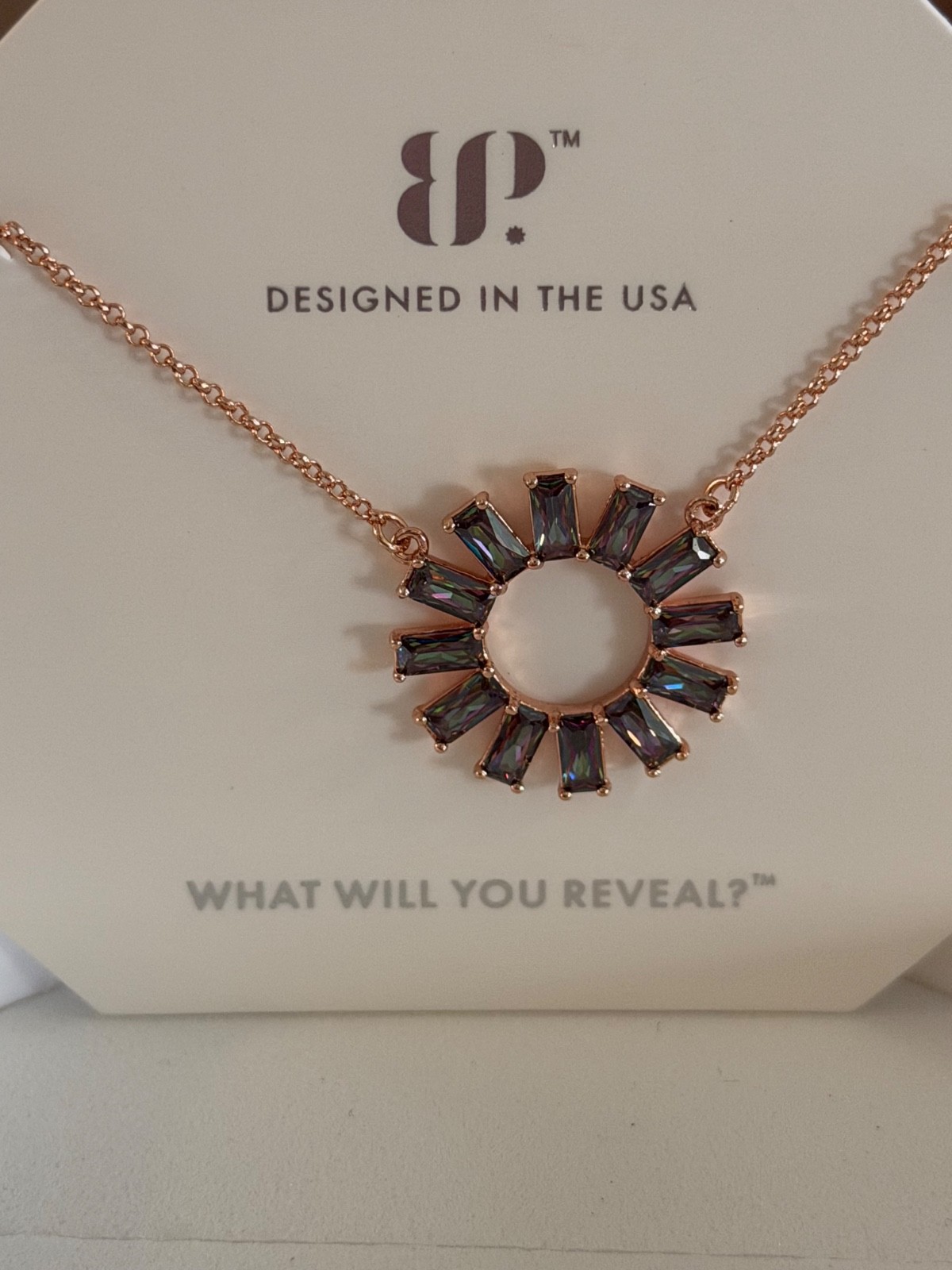 Bomb Party June 2024 Necklace “Circle Of Love” Alexandrite On Rose Gold Pl