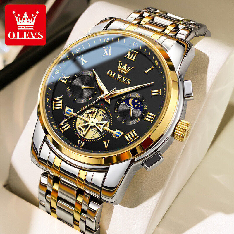 OLEVS Man’s Watch Chronograph 42mm Stainless Steel Waterproof Wristwatches