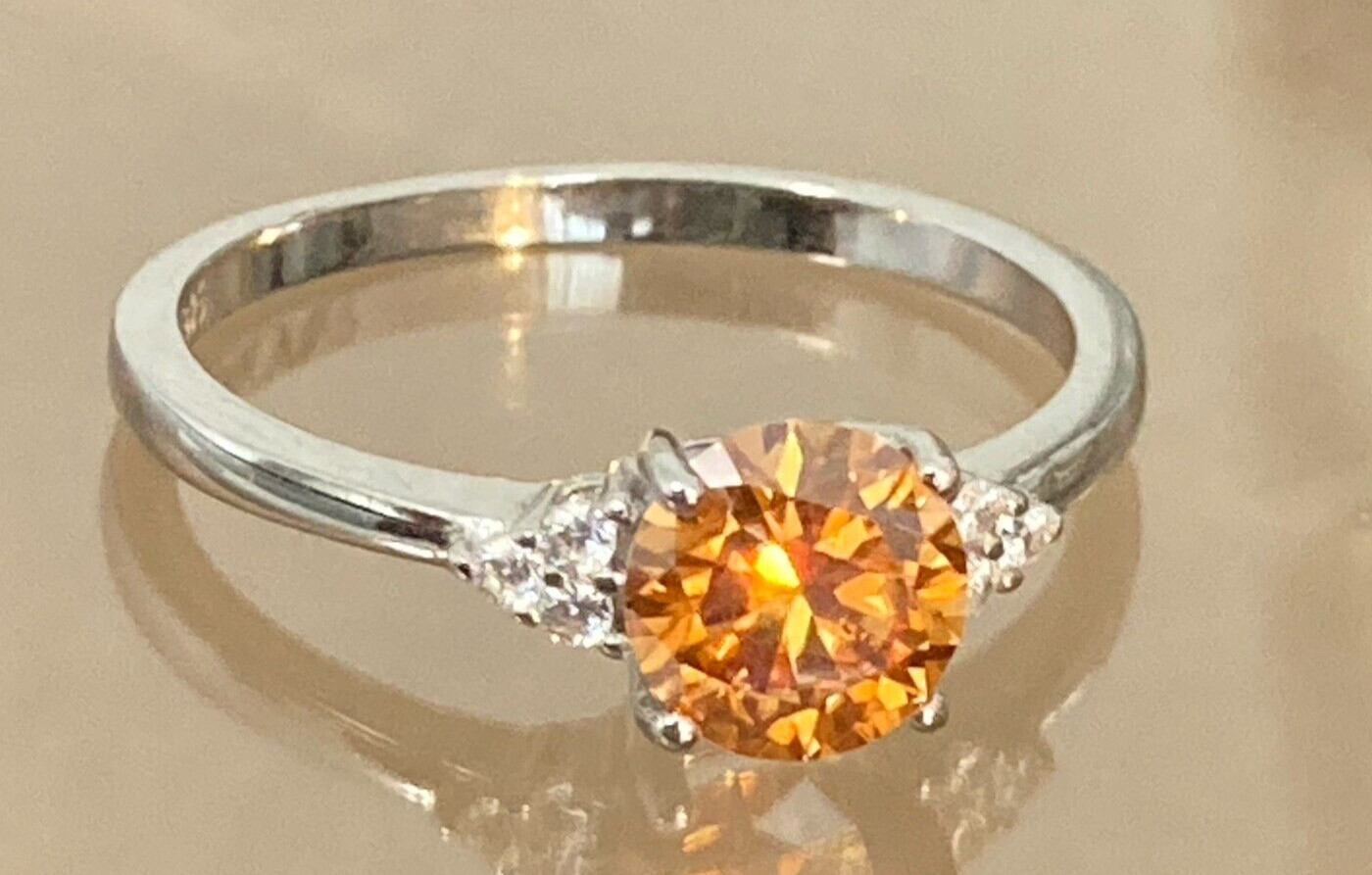 Moissanite Diamond Rings All Sizes & Colours 14k Gold or Rhodium Finish S925