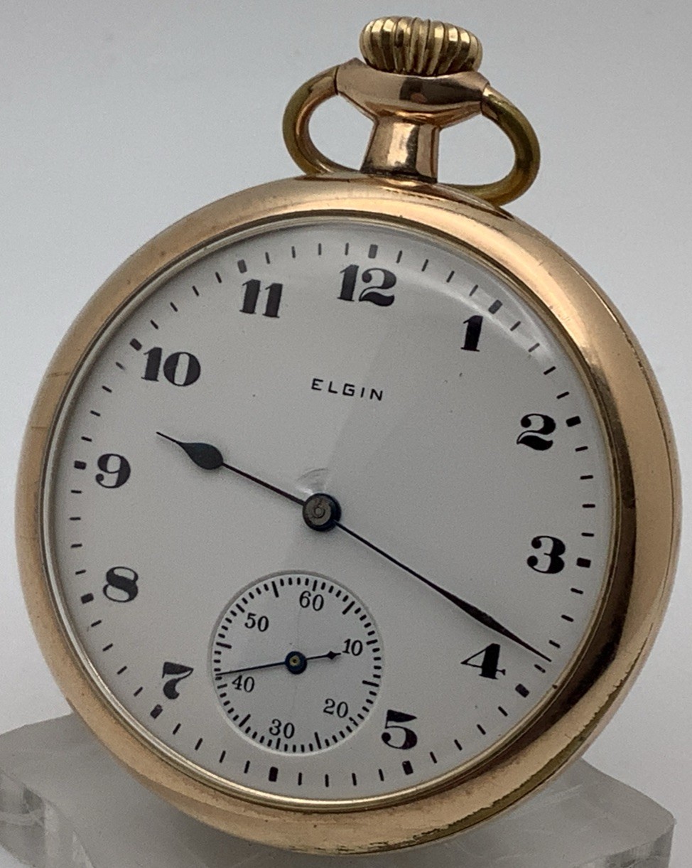 1924 Elgin Grade 291 16s Model 7 7J Gold Filled Pocket Watch RUNS