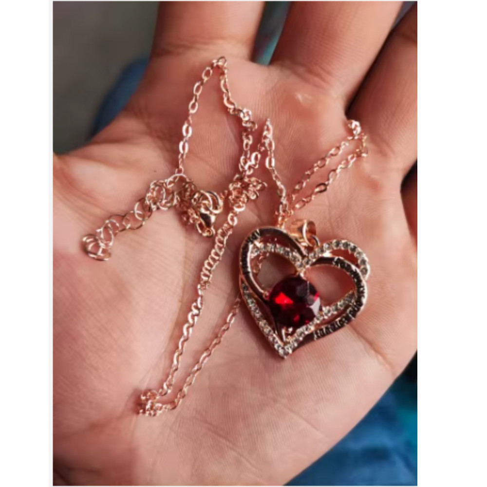 Birthday Gift Heart Necklace in Red Rose Gift Box for Girlfriend Wife Women