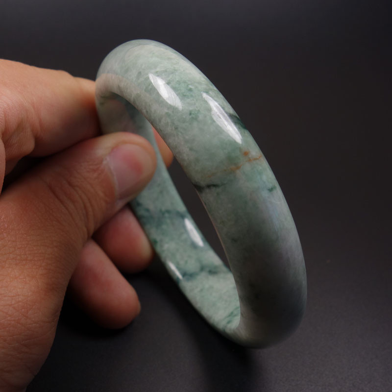61mm Certified Grade A 100% Natural Green Jadeite Jade Bracelet Bangle Z06991