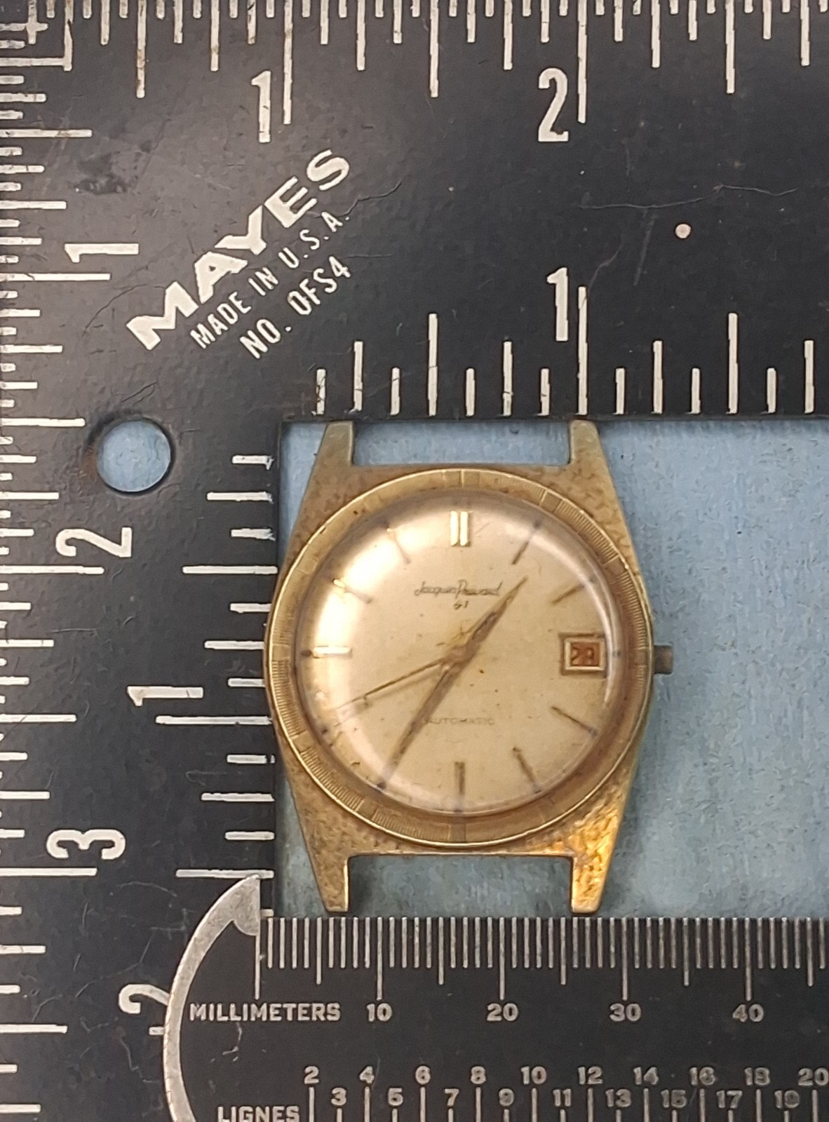 Lot W676 Mens Jacques Prevard 14kt Gold/Steel Auto Movement Vintage Watch Parts
