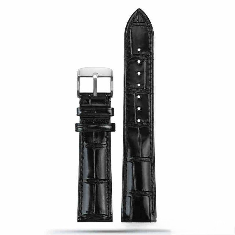Glossy Patent Leather Watch Band Men Cowhide Genuine Leather Strap 20 21 22mm