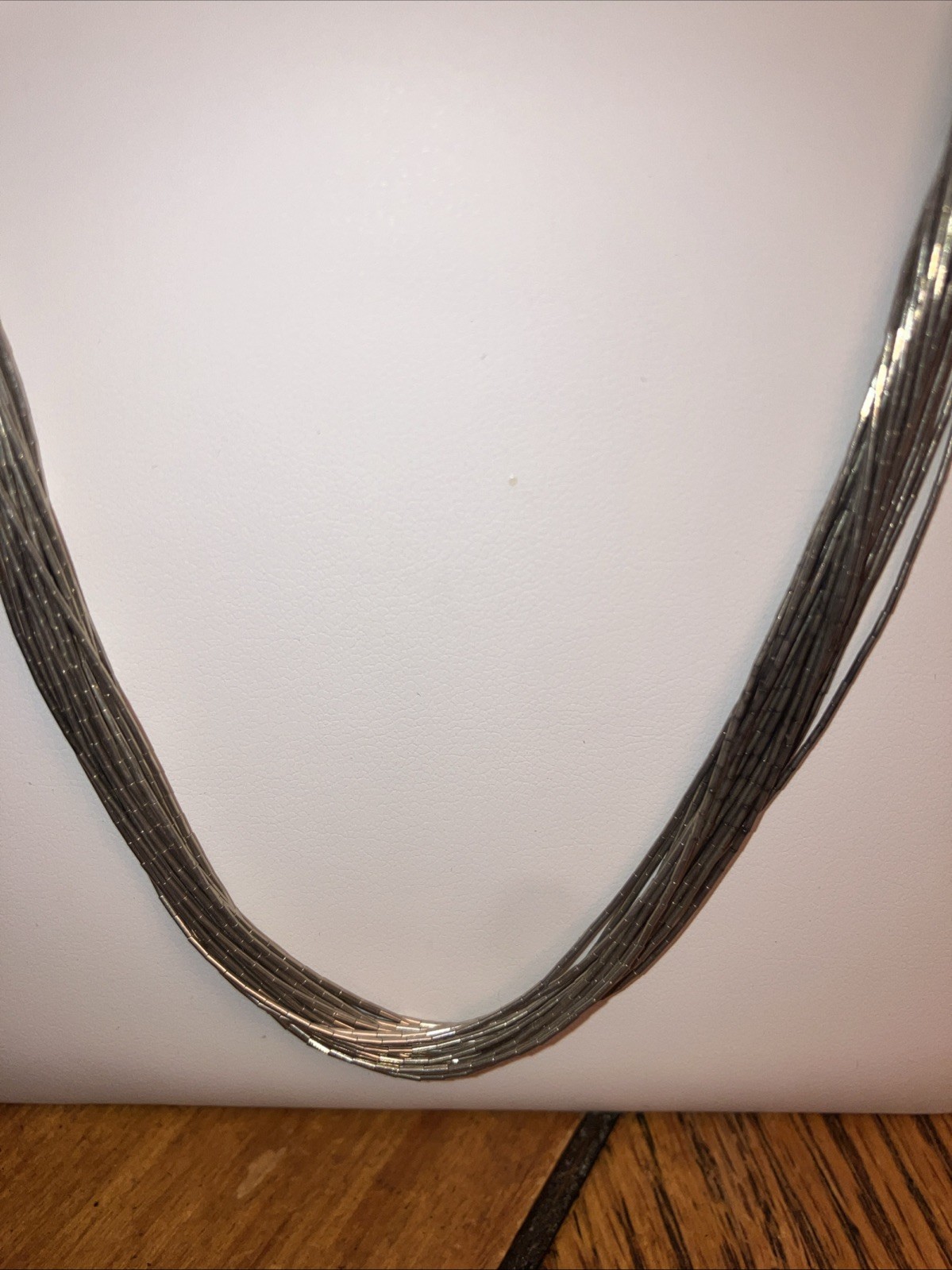Liquid Sterling Silver 20 Strand 30” Curved Cones Cap Hook & Eye Clasp 31 Grams