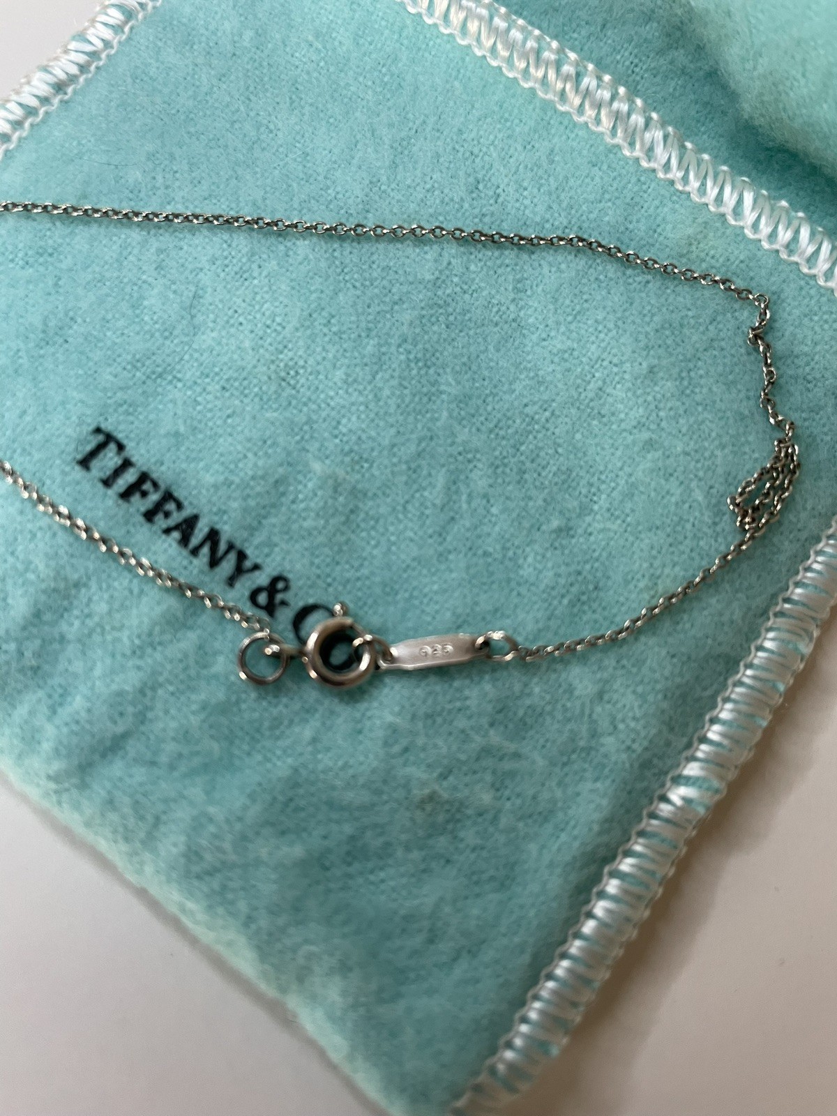 Tiffany & Co Silver RARE Nature Rose Pearl Pendant 17 Inch Necklace!