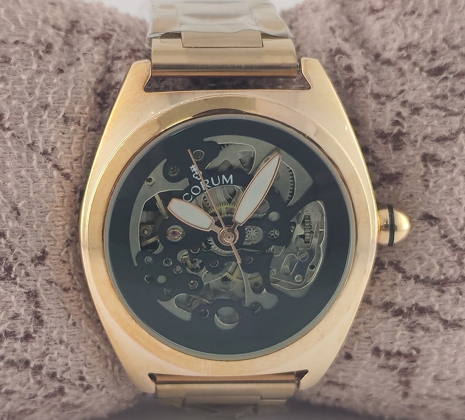 CORUM Automatic Black Dial Working Men’s Wristwatch Steel Band “Stay Stylish”