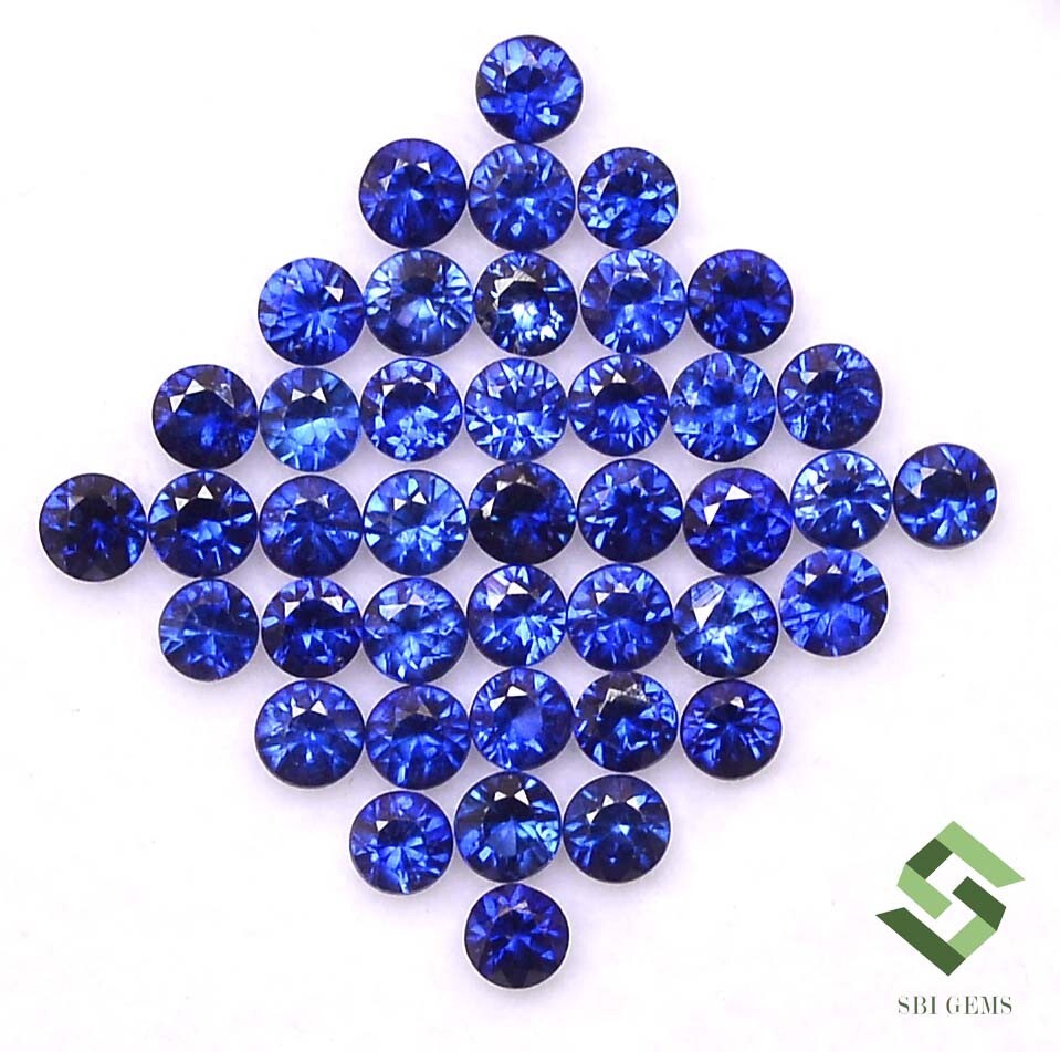 2.50 mm Natural Blue Sapphire Round Cut Lot 20 Pcs 1.48 CTS Loose Gemstones