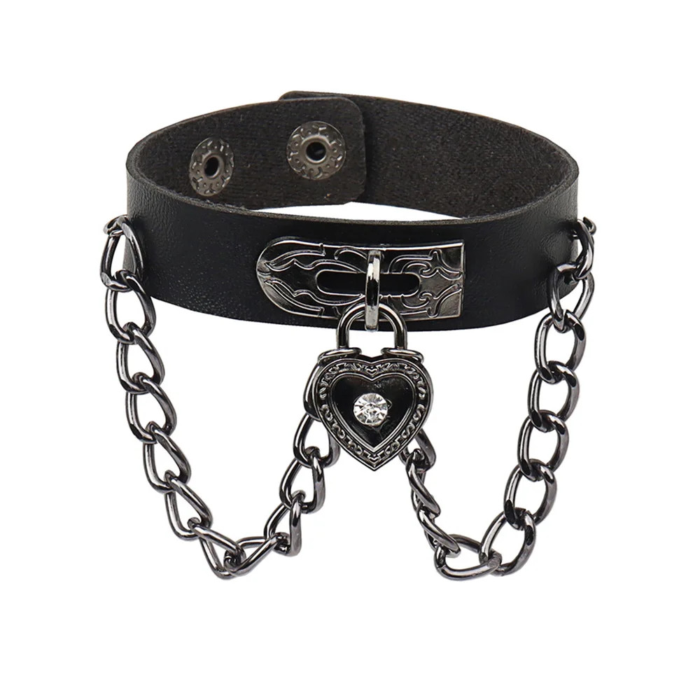 Punk Rivet Star PU Leather Bracelet for Women Men Hip Hop Gothic Dark Girl Rock