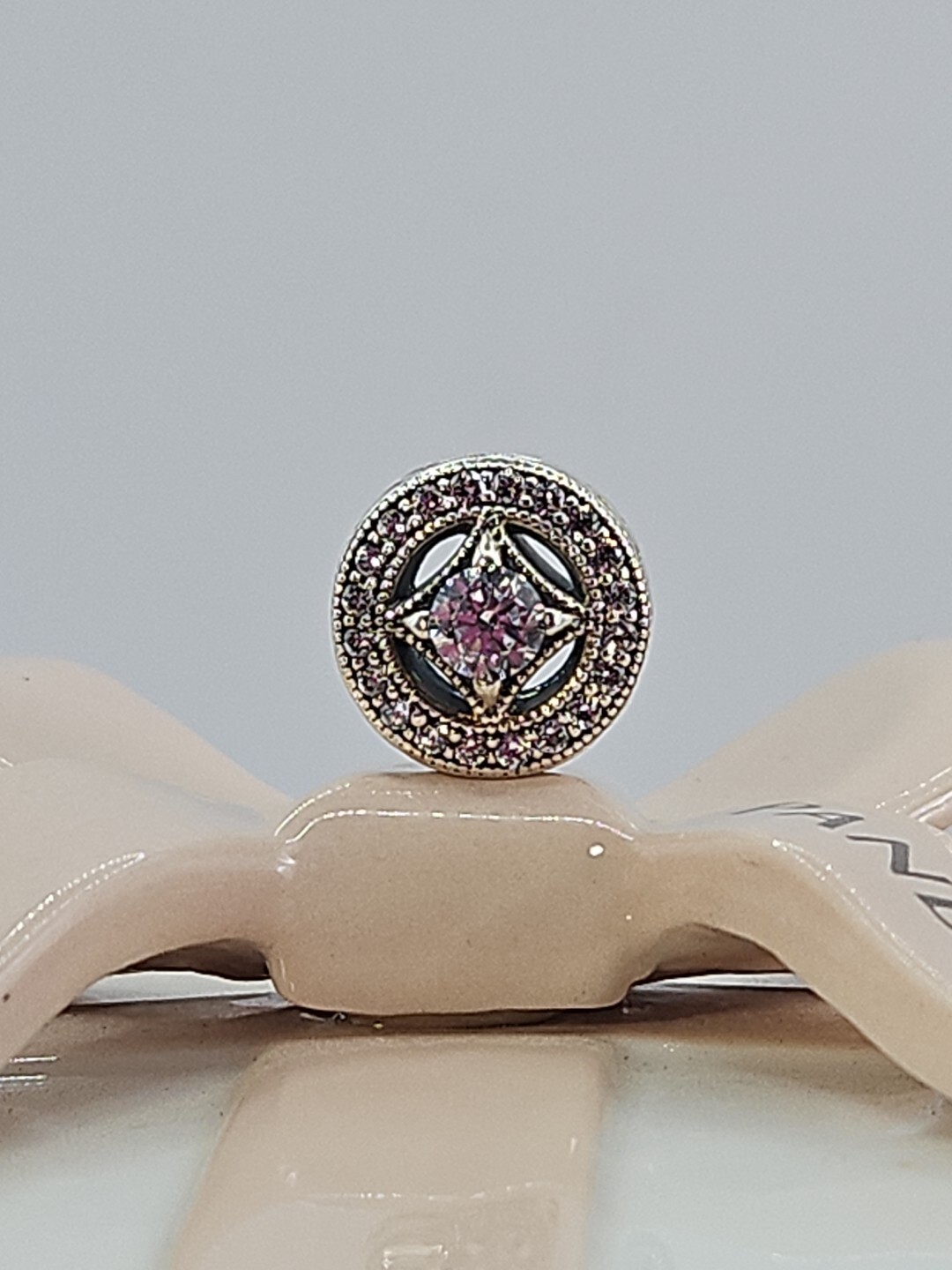 Authentic Pandora Sterling Silver VINTAGE ALLURE Clear CZ Charm #791970CZ
