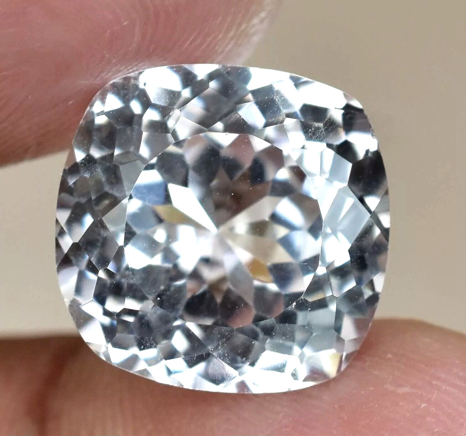Natural Montana White Sapphire 22.65 CT Cushion Certified Amazing Loose Gemstone