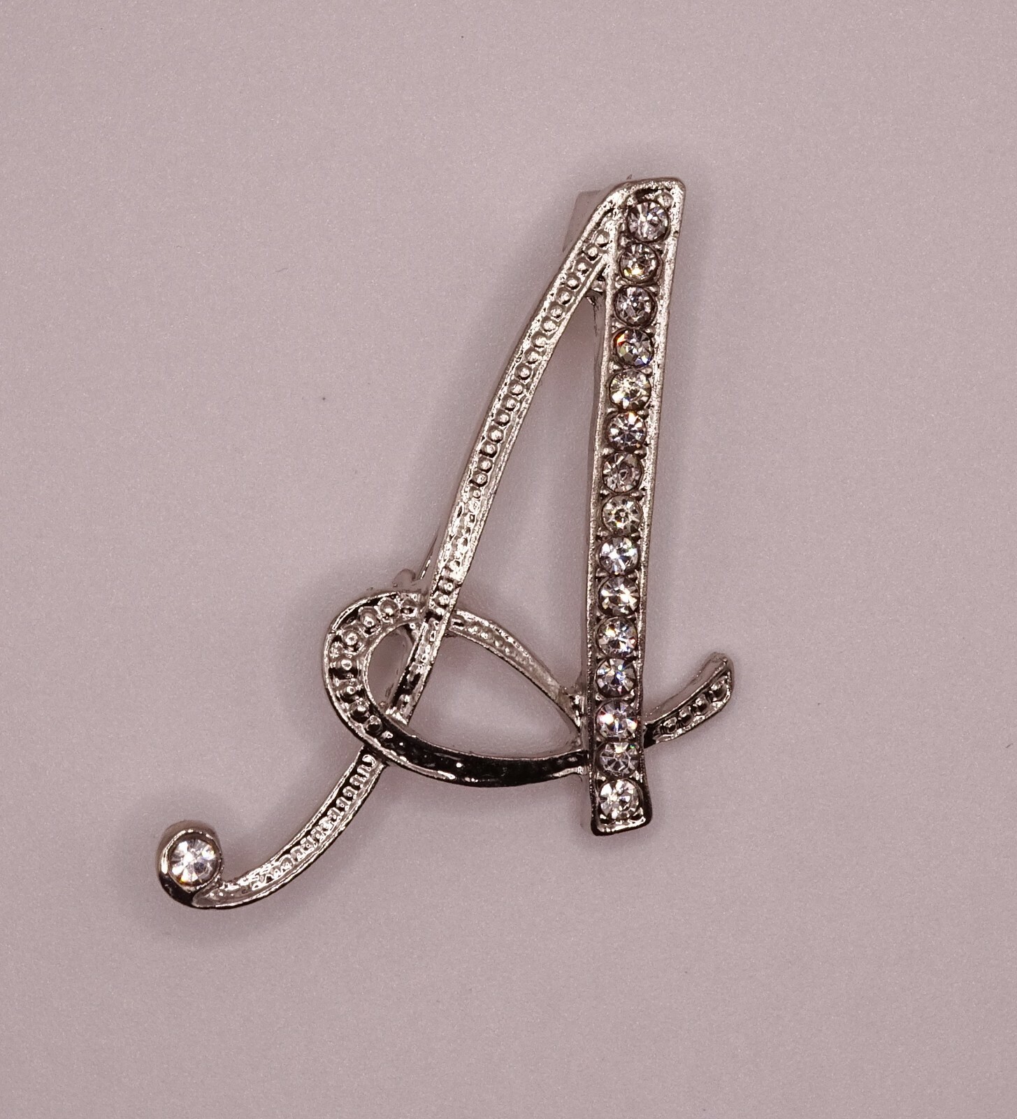 Diamante Silver Initial Letter A Fashion Brooch Pin Brand New FREE P&P