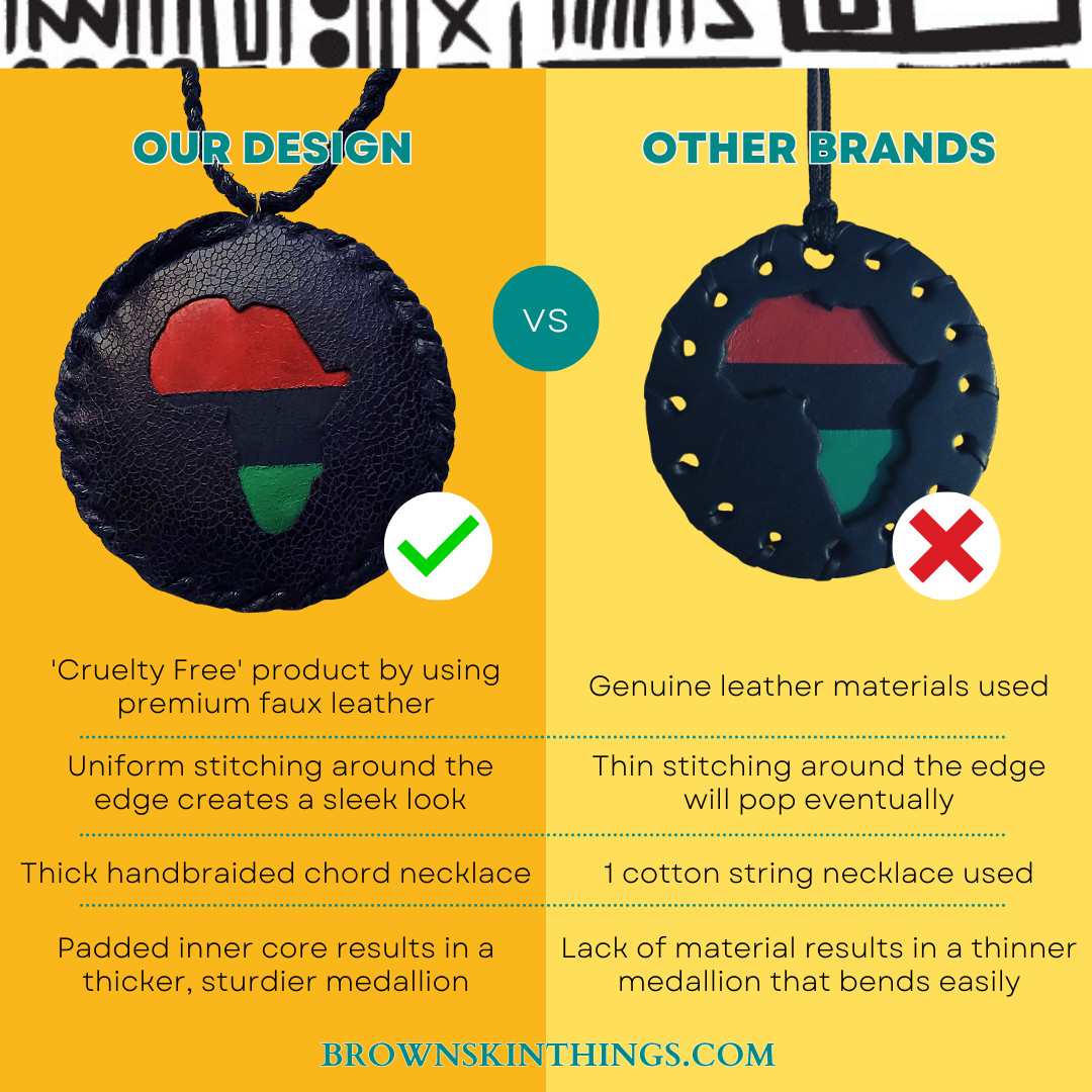 90’s FAUX LEATHER USA MEDALLION NECKLACE