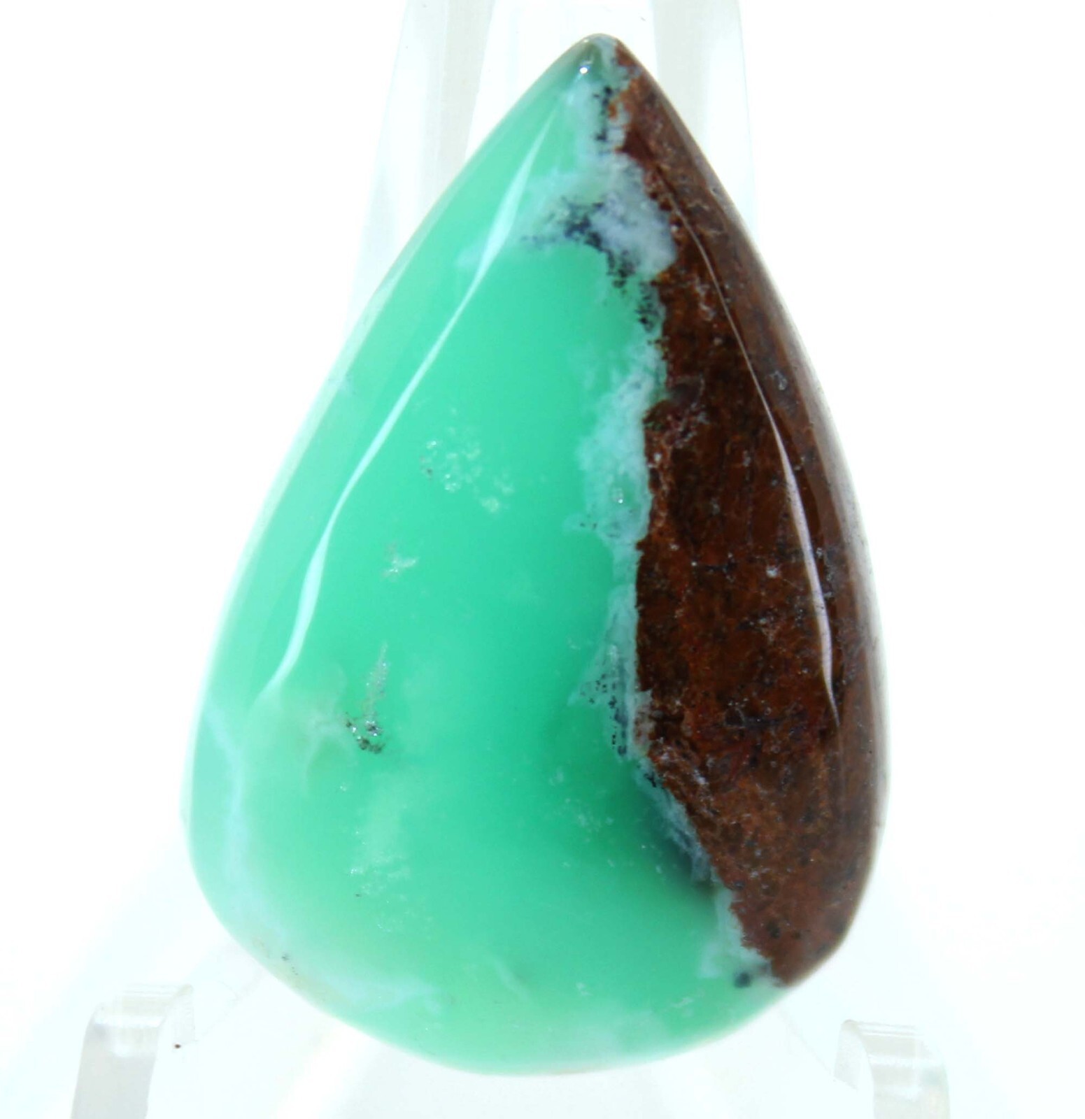 28.00 Cts AAA Bio Chrysoprase Gemstone Pear Cabochon Loose Gemstone 29x19x6 mm