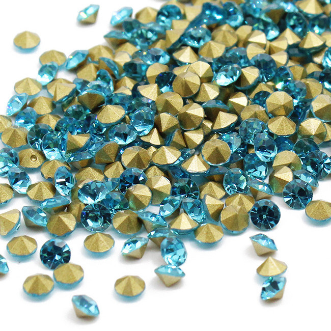 10 Bag Faceted Glass Pointed Rhinestone Findings Back Plated 1.9~2mm 1440pcs/Bag
