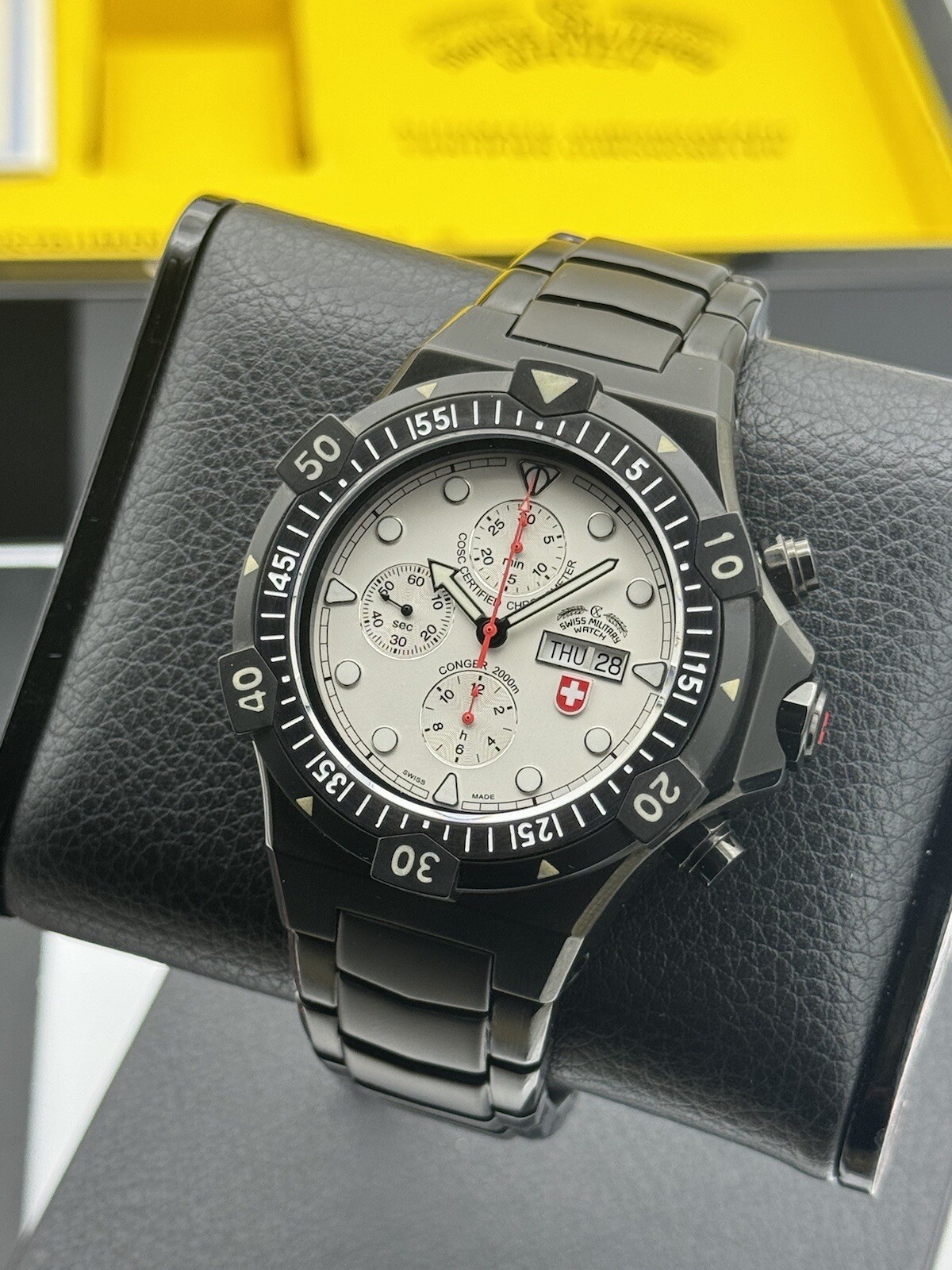 CX Swiss Military Conger Nero Auto Chrono! LIMITED EDITION #76/100! *FULL SET!*