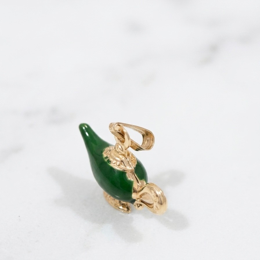 8mm X 3.2mm Snap on Bail Attacher Hook 4 Charms Pendant Real 14K Yellow Gold