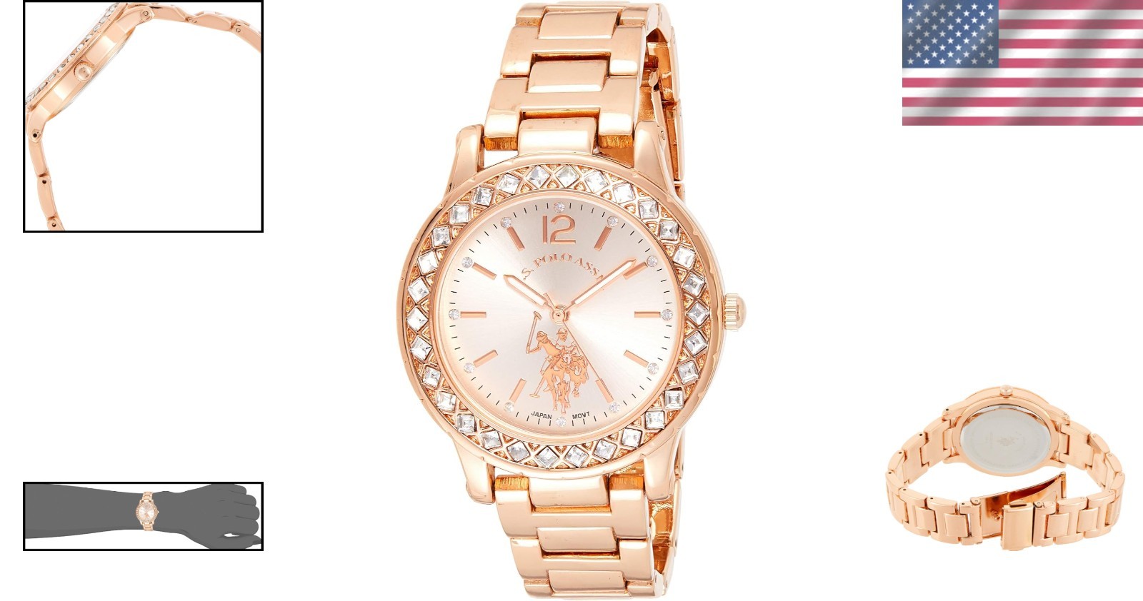 Elegant Women’s Rose Gold Watch with Crystal Bezel – Perfect for Every Occasion