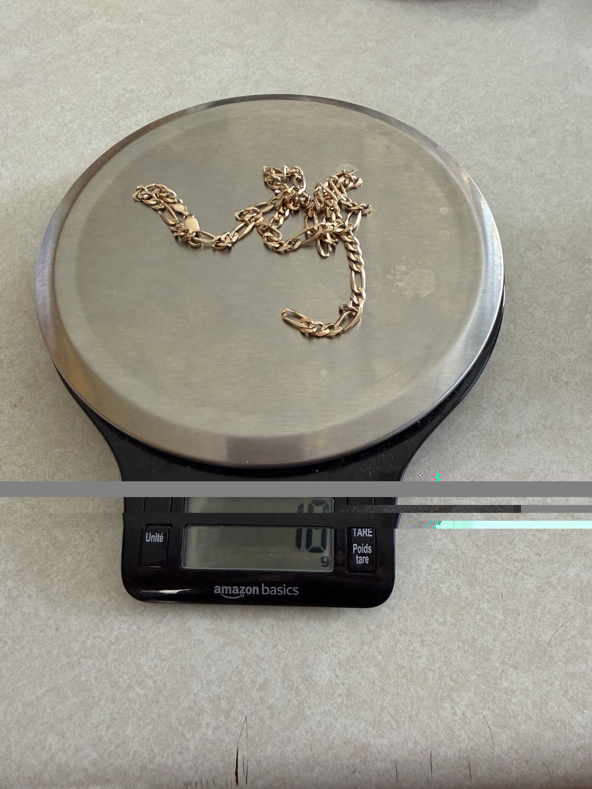 18g 10K Gold 21 Inch Figaro Chain