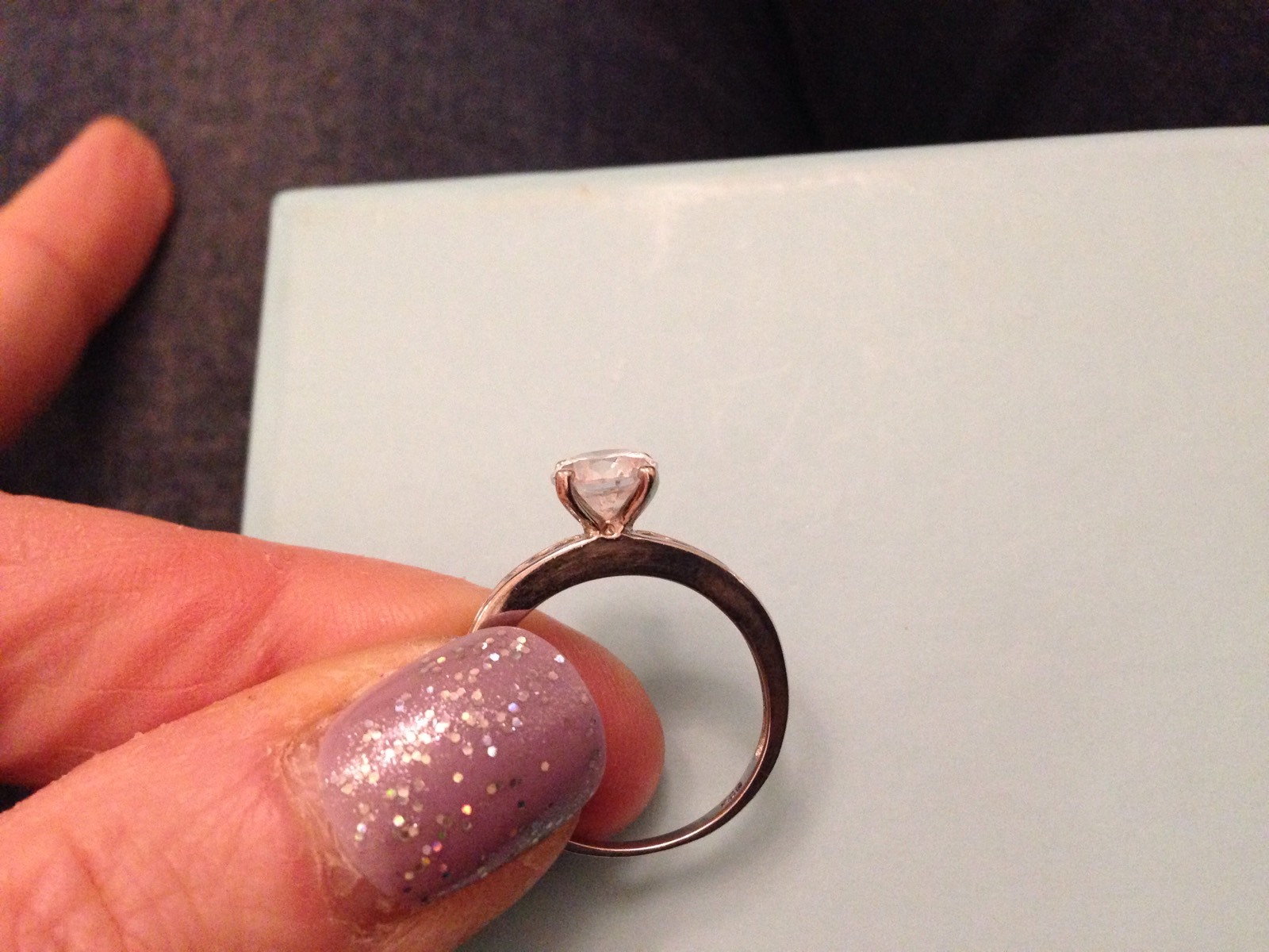 Lovely Solid Sterling Silver And Zicron Solitaire Ring 925 N