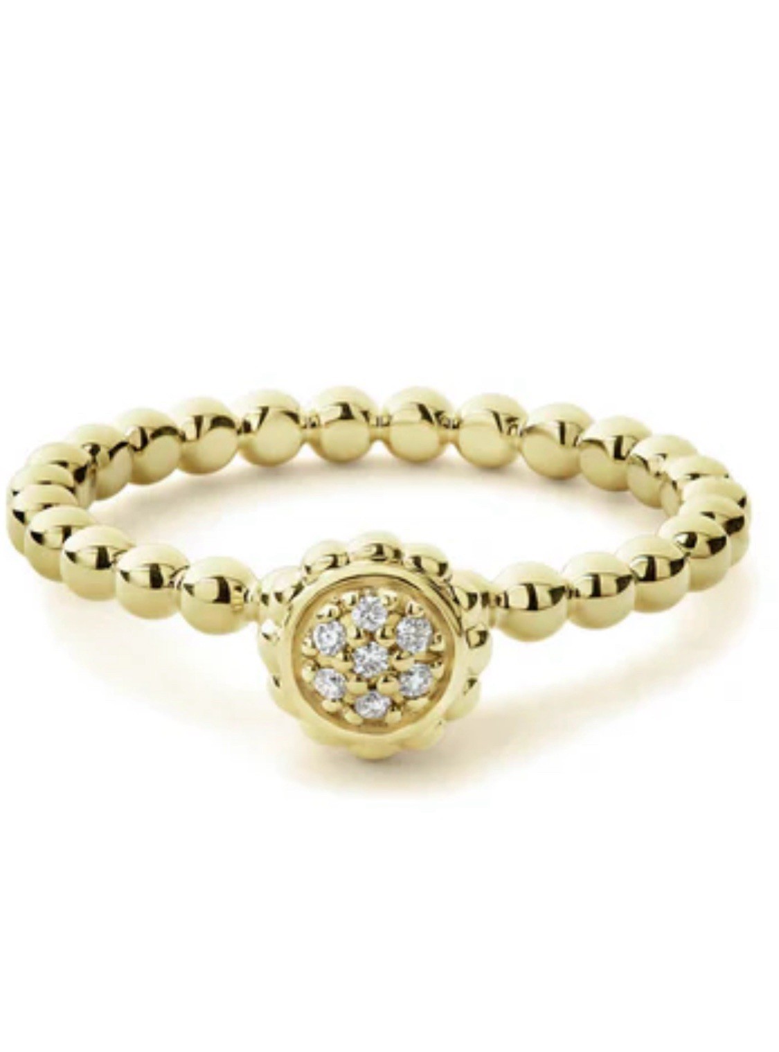Lagos Diamonds Caviar 18K Gold Circle Ring $1450 New 6