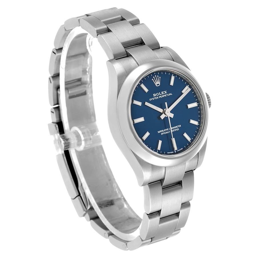 Rolex Oyster Perpetual 277200 Blue Baton Dial Oyster Steel 31mm Women’s Watch