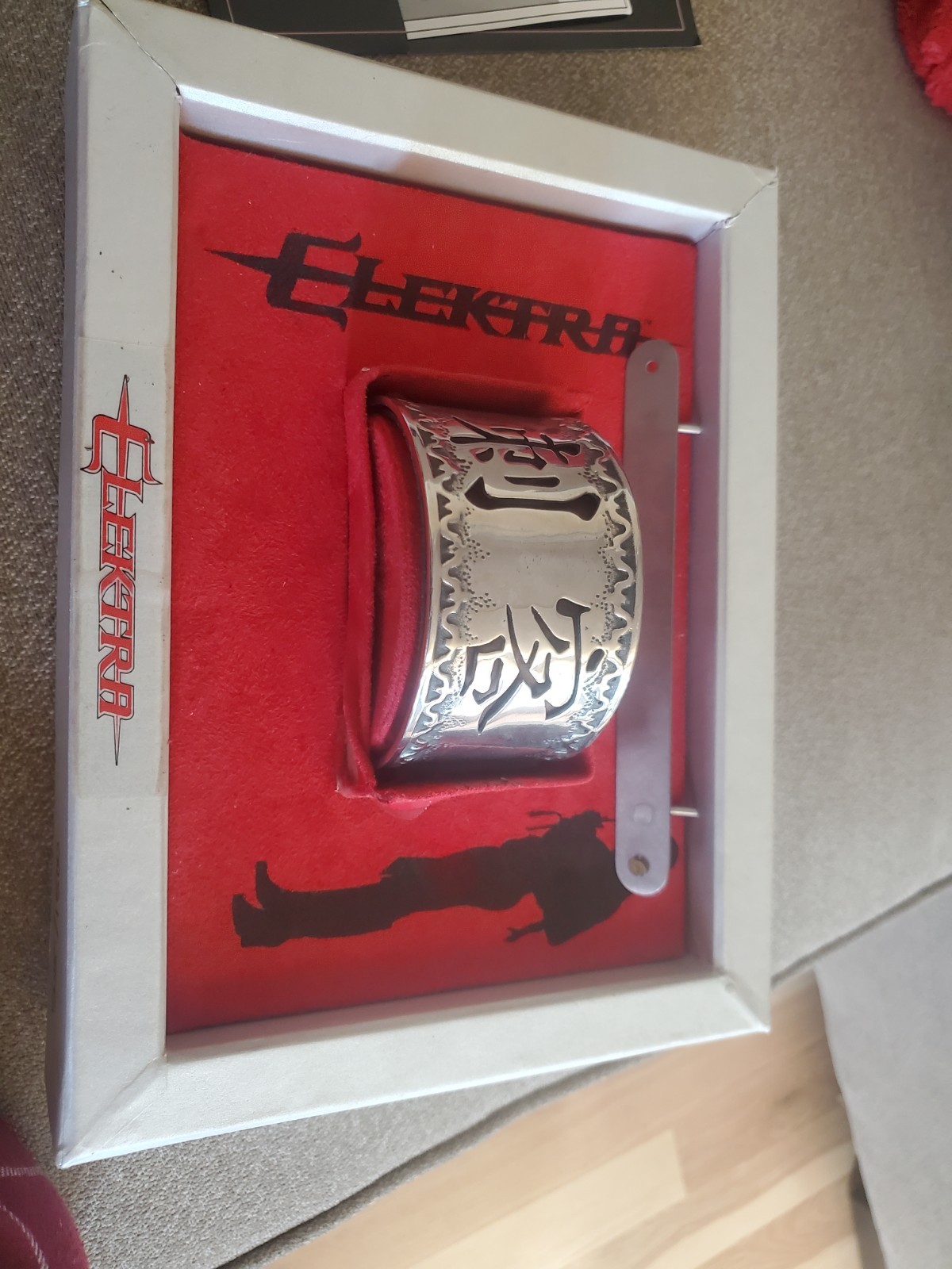 2005 Rare Elektra Wearable Detailed Stainless Steel & Leather Armband with COA