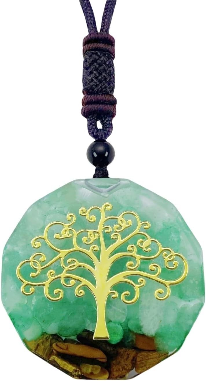 Healing Orgonite Tree of Life Crystal Necklace – Energy Talisman for Mindfulness