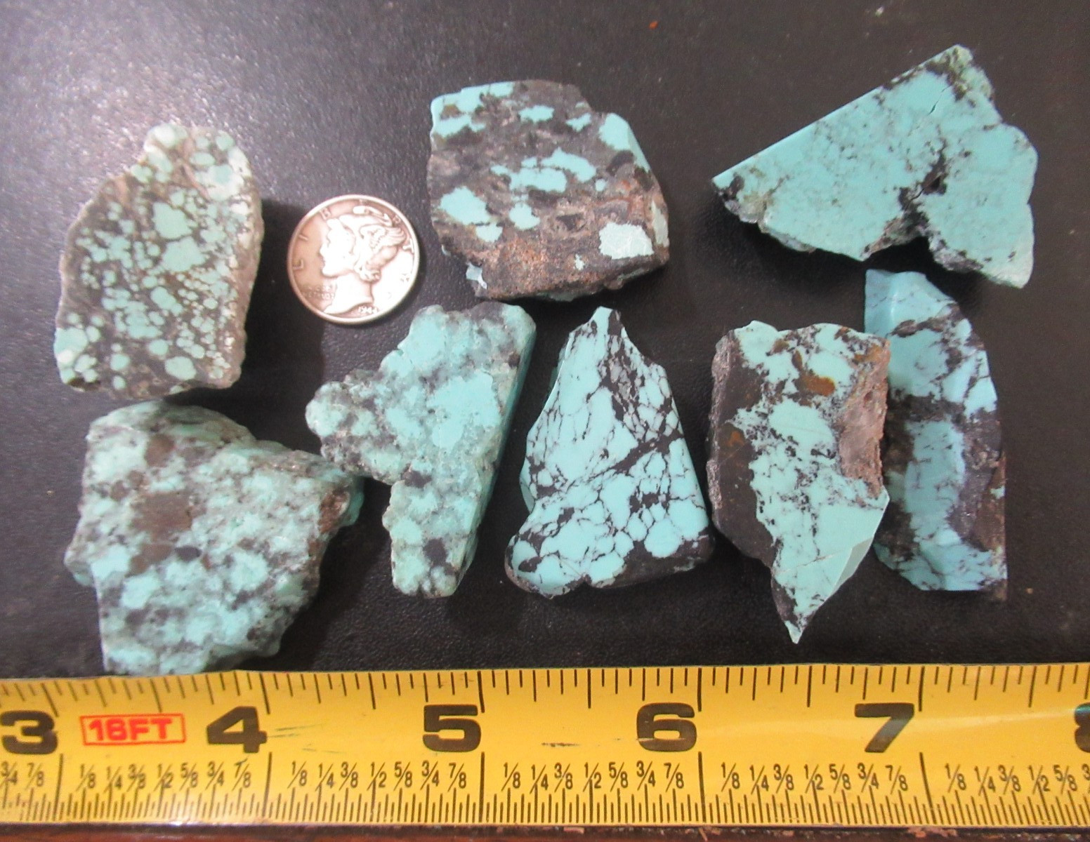 ARIZONA TURQUOISE SLABBED STONES 360tcw. 35mm X 25mm to 38mm X 29mm #832