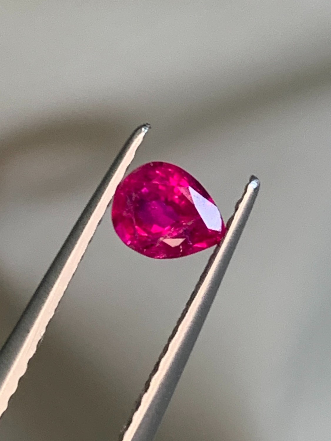 0.4 Ct Natural Untreated Pinkish Red Ruby Pear Cut Faceted Loose Gem Afghanistan