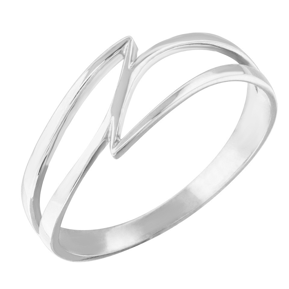 Gold Double Swish Outline Openwork Minimal Women’s Ring Yellow/Rose/White Gold